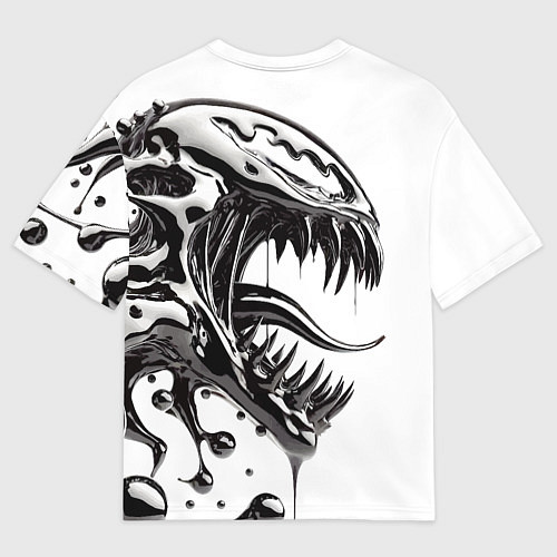 Мужская футболка оверсайз Свирепая морда Венома - ядовитая слизь / 3D-принт – фото 2