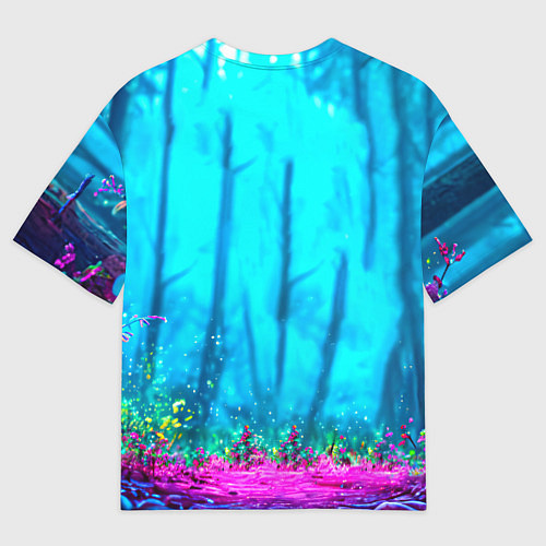 Мужская футболка оверсайз Лось в сереневом свете / 3D-принт – фото 2