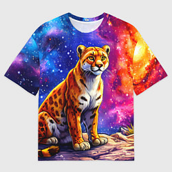 Футболка оверсайз мужская Пума и звездное небо, цвет: 3D-принт