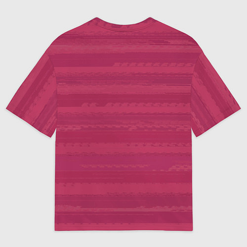 Мужская футболка оверсайз Малиновый розовый полосатый / 3D-принт – фото 2