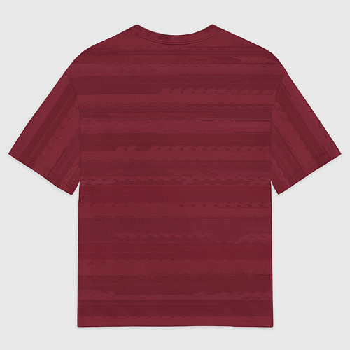 Мужская футболка оверсайз Винный красный полосатый / 3D-принт – фото 2