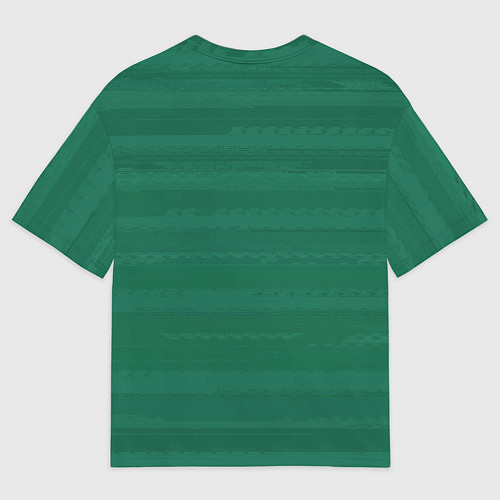 Мужская футболка оверсайз Тёмный зелёный текстурные полосы / 3D-принт – фото 2