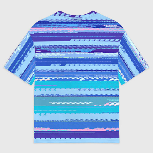 Мужская футболка оверсайз Морской сине-голубой абстрактные полосы / 3D-принт – фото 2