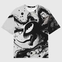 Мужская футболка оверсайз Морда свирепого симбиота - нейроарт
