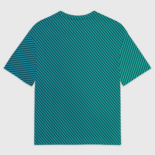 Мужская футболка оверсайз Бирюзовый перелив / 3D-принт – фото 2