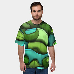 Футболка оверсайз мужская Объемные камуфляжные полосы, цвет: 3D-принт — фото 2