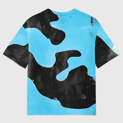 Мужская футболка оверсайз Черно-зеленый камуфляж и герб РФ / 3D-принт – фото 2