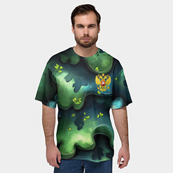 Футболка оверсайз мужская Летний абстрактный камуфляж, цвет: 3D-принт — фото 2