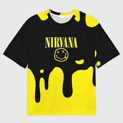 Мужская футболка оверсайз Нирвана потёки