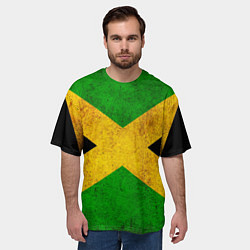 Футболка оверсайз мужская Jamaica flag, цвет: 3D-принт — фото 2