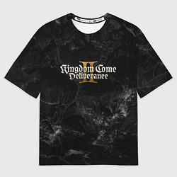 Мужская футболка оверсайз Kingdom Come Deliverance 2 dark logo