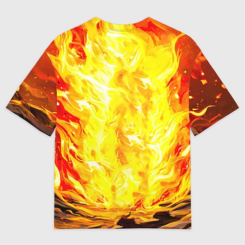 Мужская футболка оверсайз Ослик в огне / 3D-принт – фото 2