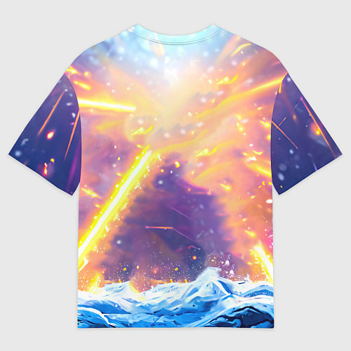 Мужская футболка оверсайз Белый медведь идет по льдине / 3D-принт – фото 2