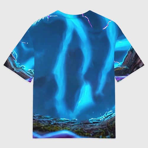 Мужская футболка оверсайз Опоссум в синей туманности / 3D-принт – фото 2