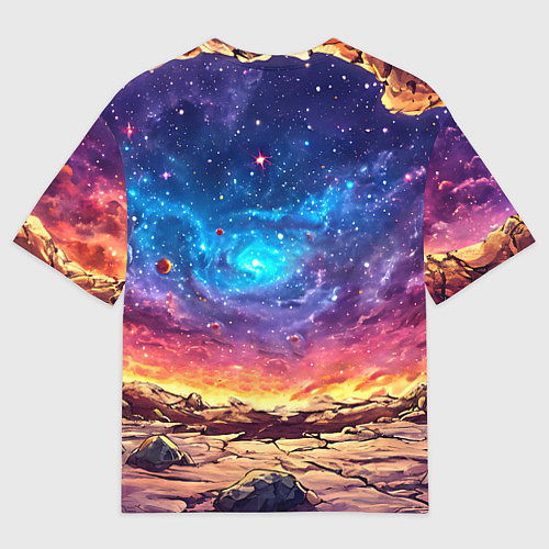 Мужская футболка оверсайз Краб смотрит в космос / 3D-принт – фото 2