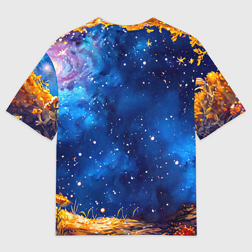 Мужская футболка оверсайз Крыса и космическое небо / 3D-принт – фото 2
