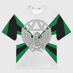 Футболка оверсайз мужская Железнодорожные войска, цвет: 3D-принт