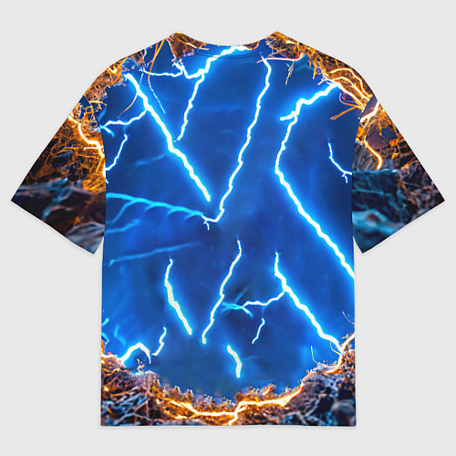Мужская футболка оверсайз Медведь и молния / 3D-принт – фото 2