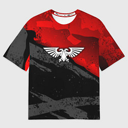 Мужская футболка оверсайз Вархаммер - аквила красный