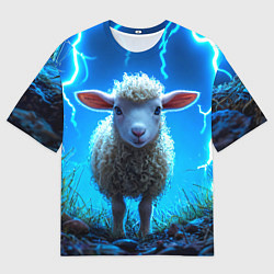 Мужская футболка оверсайз Овечка в разрядах молнии