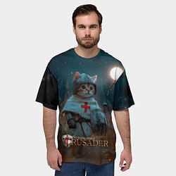 Футболка оверсайз мужская Stronghold Crusader рыцарь котенок, цвет: 3D-принт — фото 2