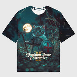 Футболка оверсайз мужская Kingdom Come Deliverance 2 котенок рыцарь, цвет: 3D-принт