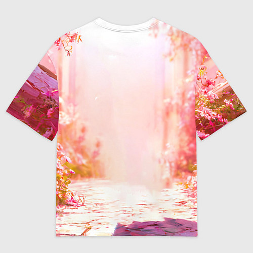 Мужская футболка оверсайз Альпака в розовом / 3D-принт – фото 2
