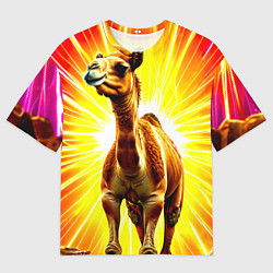 Мужская футболка оверсайз Верблюд в ярких лучах