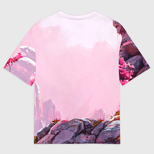 Мужская футболка оверсайз Козлик в розовом свете / 3D-принт – фото 2