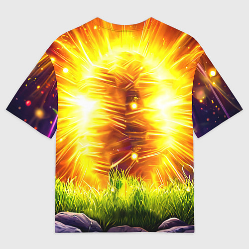 Мужская футболка оверсайз Овечка в ярких лучах / 3D-принт – фото 2