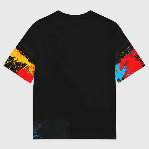 Мужская футболка оверсайз Лемур на черном / 3D-принт – фото 2