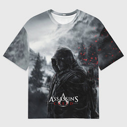 Мужская футболка оверсайз Assassins Creed охотник в горах