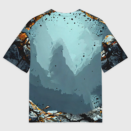 Мужская футболка оверсайз Черный ворон на черном / 3D-принт – фото 2