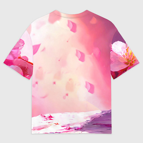 Мужская футболка оверсайз Воробей в розовом / 3D-принт – фото 2