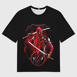 Мужская футболка оверсайз Дэдпул с катанами