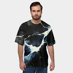 Футболка оверсайз мужская Разлом плит в виде молнии, цвет: 3D-принт — фото 2