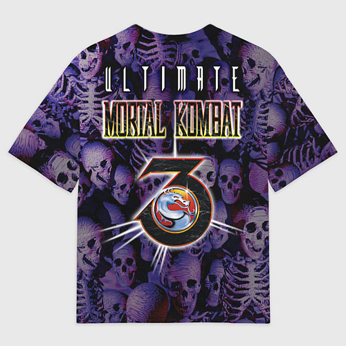 Мужская футболка оверсайз Ultimate mortal kombat logo / 3D-принт – фото 2