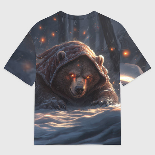 Мужская футболка оверсайз Русский медведь - когти Отечества / 3D-принт – фото 2