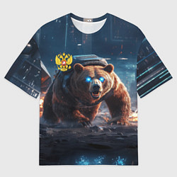 Футболка оверсайз мужская Русский медведь-победитель, цвет: 3D-принт