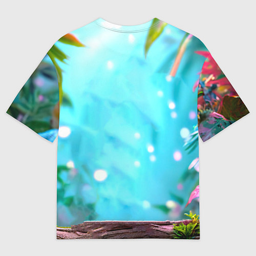 Мужская футболка оверсайз Тукан в джунглях / 3D-принт – фото 2