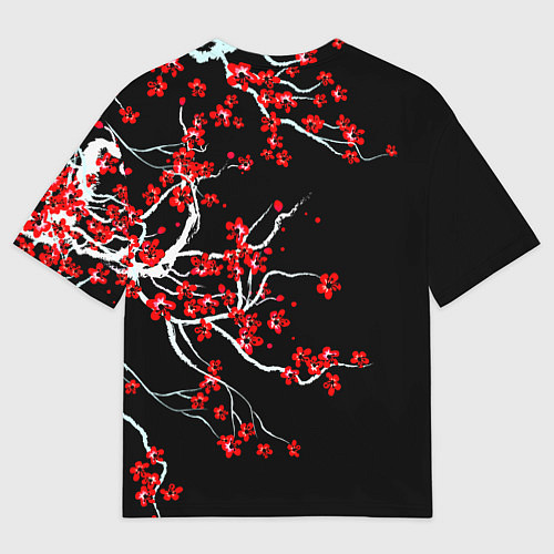 Мужская футболка оверсайз Сакура цветущая / 3D-принт – фото 2