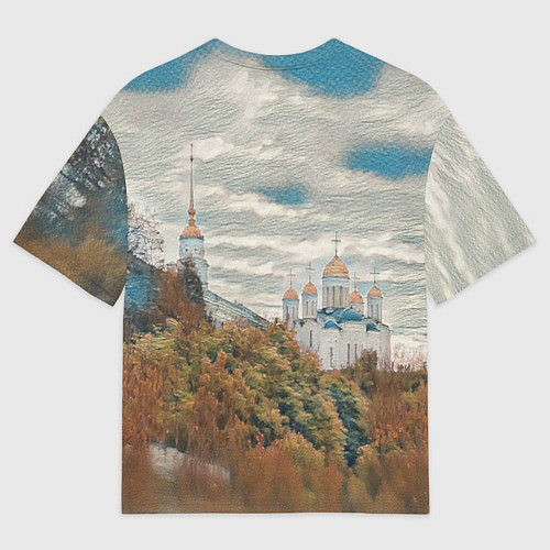 Мужская футболка оверсайз Храм на горе / 3D-принт – фото 2