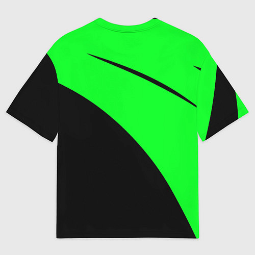 Мужская футболка оверсайз Football чёрно-зелёный / 3D-принт – фото 2