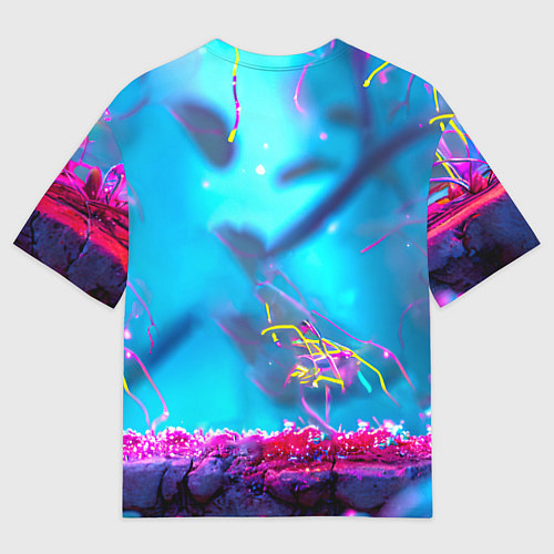 Мужская футболка оверсайз Розовый снегирь / 3D-принт – фото 2