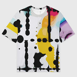 Футболка оверсайз мужская Цветная абстракция - минимализм, цвет: 3D-принт