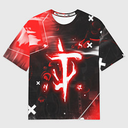 Мужская футболка оверсайз Doom - неоновый