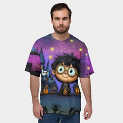 Футболка оверсайз мужская Гарри Поттер мультяшный, цвет: 3D-принт — фото 2