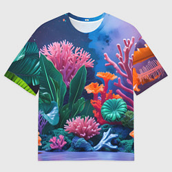 Футболка оверсайз мужская Подводные кораллы, цвет: 3D-принт