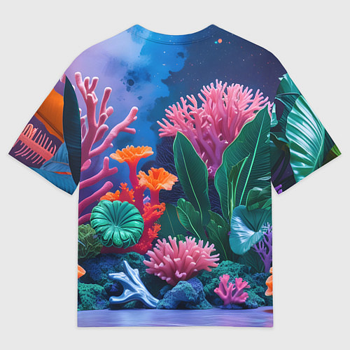 Мужская футболка оверсайз Подводные кораллы / 3D-принт – фото 2