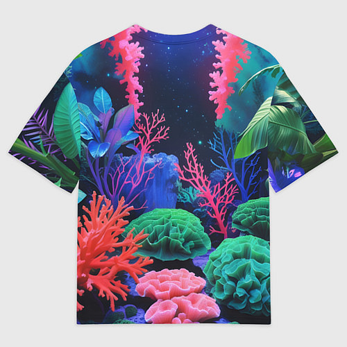 Мужская футболка оверсайз Подводный мир с кораллами / 3D-принт – фото 2
